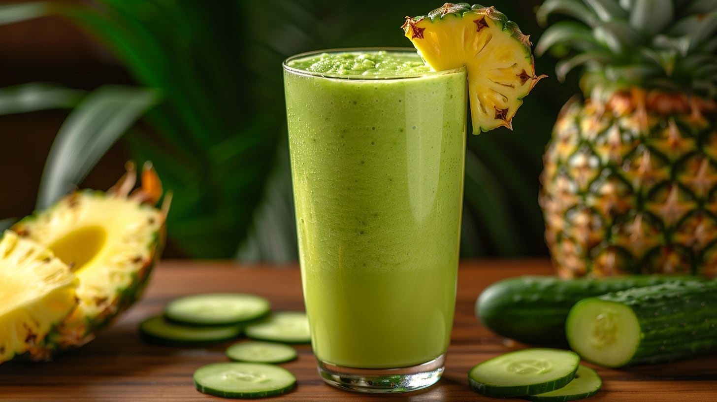 Un refrescante jugo de piña con pepino, una bebida llena de fibra y vitaminas para una opción saludable. - (Imagen Ilustrativa Infobae)
