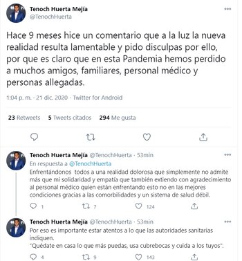 Tenoch Huerta disculpa meme COVID