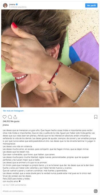 Jimena Barón subió un mensaje a sus seguidores, al regresar a las redes (Foto: Instagram)