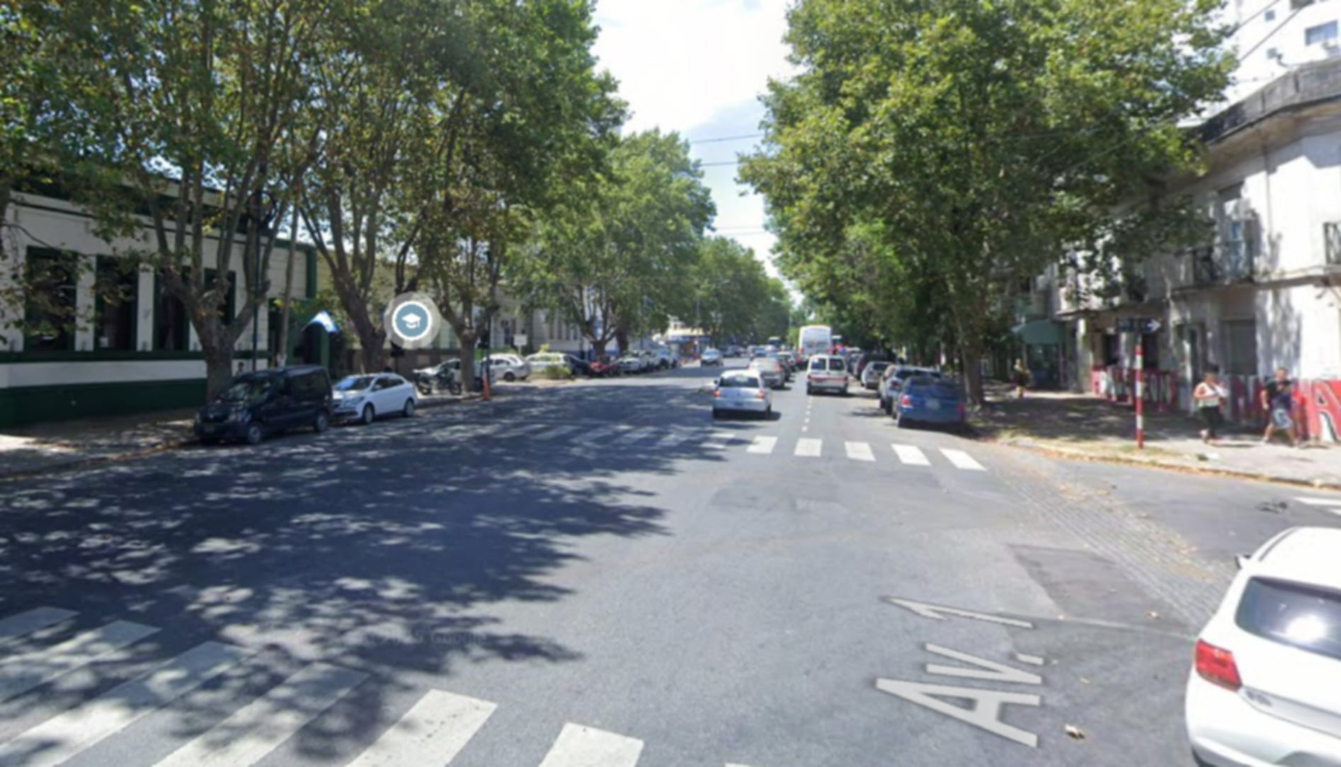 La esquina de la avenida 1 ente 59 y 60 del centro de La Plata donde se llevaba a cabo el control policial (Google Maps)