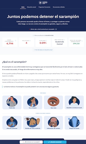 La confirmación del Ministerio de Salud Pública y Asistencia Social sobre nuevos decesos de lactantes resalta el impacto del descenso en la cobertura inmunológica y la gravedad del actual repunte de casos en el país, ante ello está habilitado un portal de consultas para la ciudadanía.