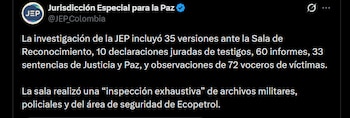 JEP - crédito @JEP_Colombia/X