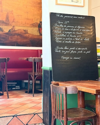 Pizarra con menú del día