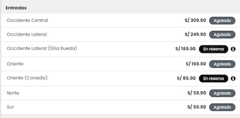 ¿Qué tribunas quedan disponibles para