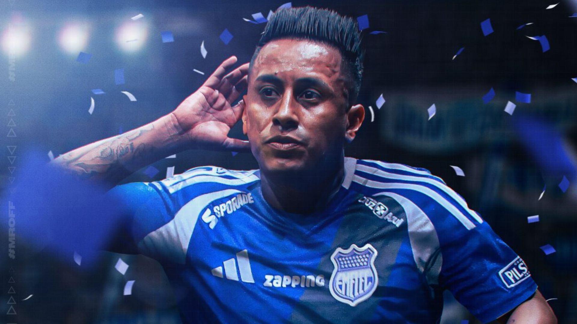 Christian Cueva no asistió a la presentación de Emelec, a pesar de ser anunciado por el club ecuatoriano - Créditos: Sebastian Torres.