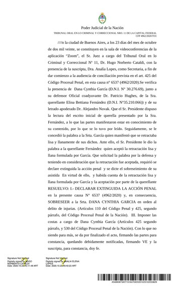 El veredicto al que tuvo