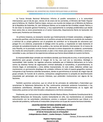 El comunicado del Ministro de