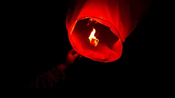 Paper Chinese lantern in the