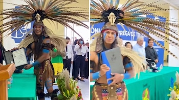 Al llegar al estrado, fue