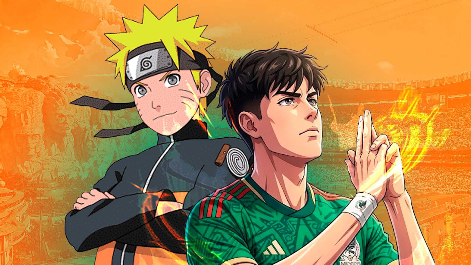 Naruto envió fuerza al delantero antes del duelo contra Inglaterra. (Ilustración: Jesús Aviles)