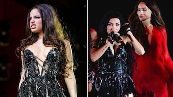 El look similar de Mernes al que lució Becerra en su show en diciembre pasado