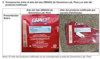 Captura del Digemid con comparación de Chao falso y Chao real