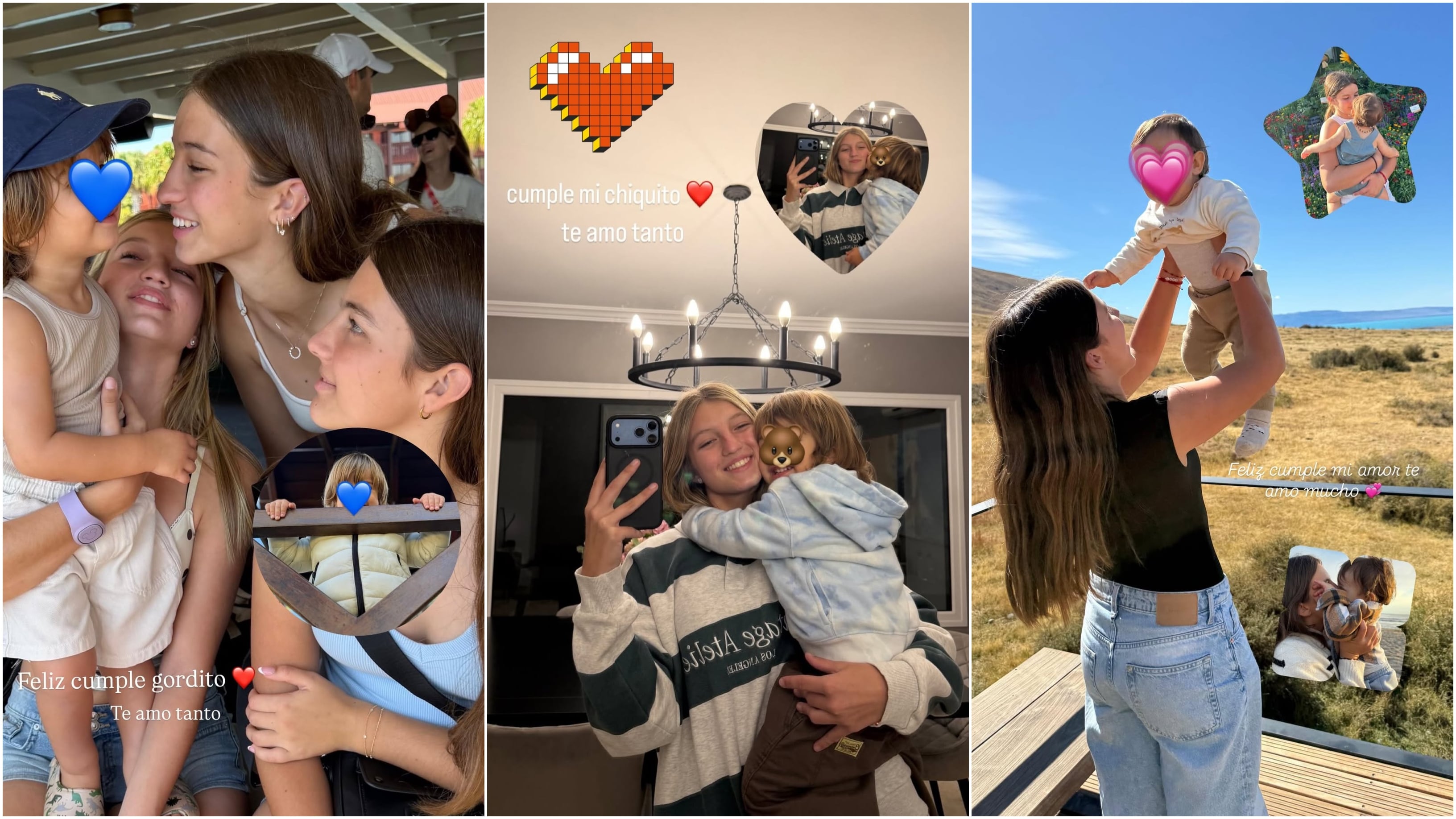 Los saludos de Indiana, Allegra y Sienna para su hermano Cruz