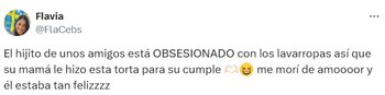 Flavia, residente en Suecia, comparte la historia del pastel en X (@FlaCebs)