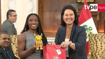 Keiko Fujimori recibió a Simone Biles en Palacio de Gobierno y promete que Lima 2027 será “mejor que 2019”