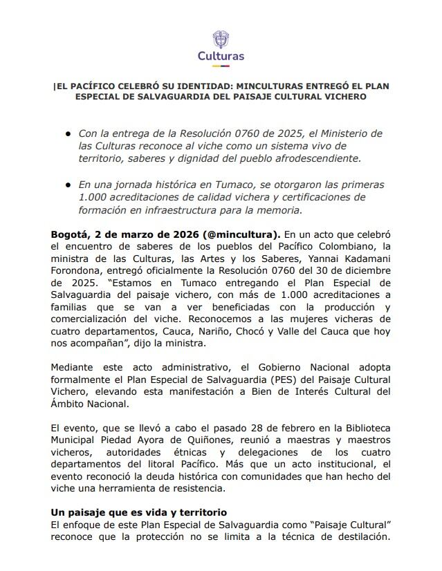 Las medidas incluidas en el plan salvaguardan prácticas tradicionales, impulsan la formación de nuevas generaciones y promueven un patrimonio colectivo mediante la entrega de acreditaciones y acciones para preservar la memoria - crédito Ministerio de las Culturas