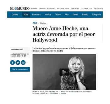 El Mundo informó la muerte