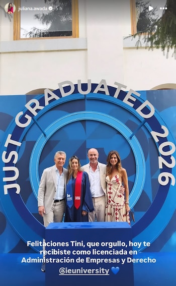 Así vivió Juliana Awada la graduación de su hija