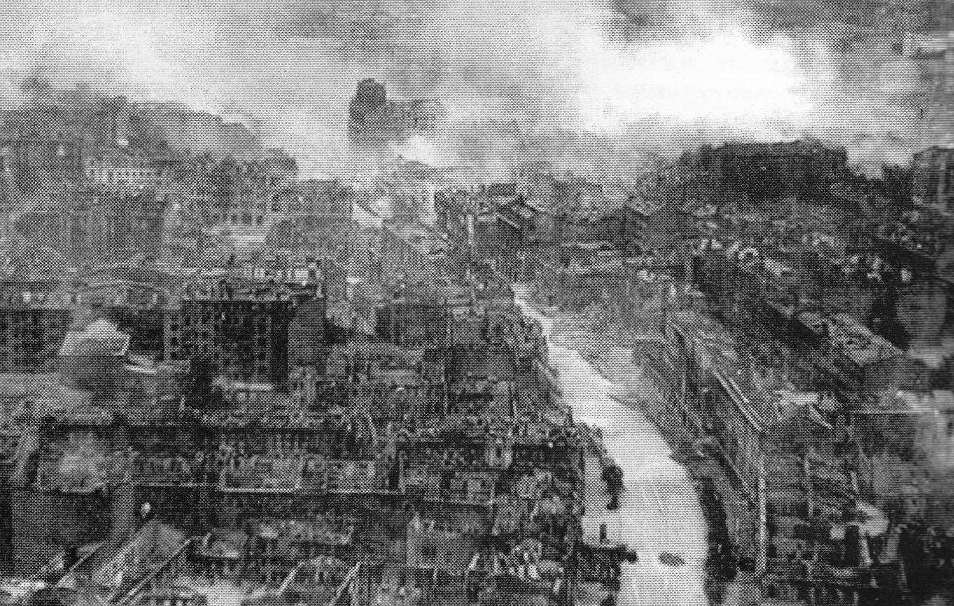 Kiev, destruida por el ataque alemán de 1941.