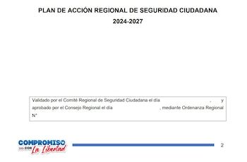 El Plan de acción regional de seguridad ciudadana 2024-2027 aparece en la plataforma del GORE de La Libertad desde enero del 2024, pero no había sido aprobado ni por el CORESEC, ni tenía el respaldo legal de una ordenanza. Aprobación del Plan llega dos años tarde, pero sin datos actualizados. (Foto: Infobae)