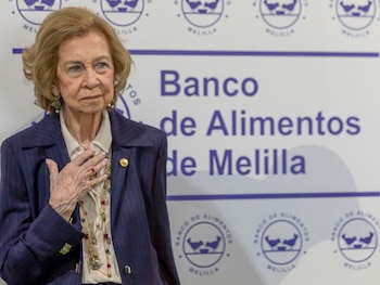 La reina Sofía en el Banco de alimentos de Melilla, 2025 (EFE).