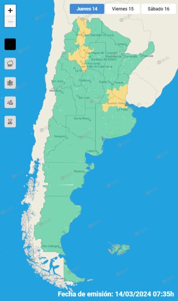 El alerta amarilla rige en