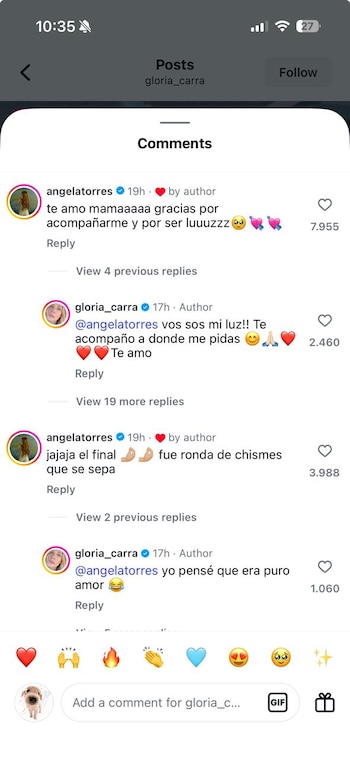 Ángela y Gloria se expresaron