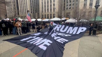 Incidentes en las manifestaciones a favor y en contra de Trump en Manhattan
