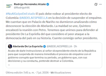 El empresario reaccionó a la suspensión del empalme presidencial - crédito X