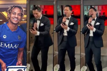 Gianluca Lapadula cantó muy desafinado ‘Fly me to the moon’ y André Carrilló lo ‘troleó’ (Foto: Captura Instagram)