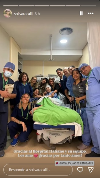 O apoio de María Becerra, juntamente com a equipa médica do Hospital Italiano, foi essencial no processo de recuperação do Sol.