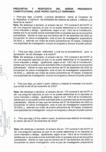 Pliego de preguntas no fue