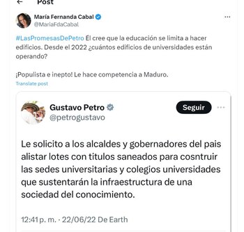 María Fernanda Cabal arremete contra