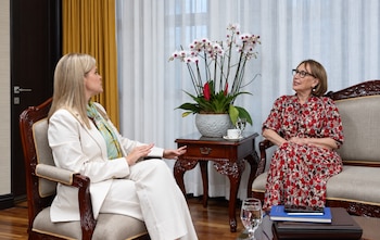 Laura Fernández manifestó su orgullo por la candidatura de Rebeca Grynspan para ocupar la Secretaría General de las Naciones Unidas. Crédito: Captura video Presidencia de la República