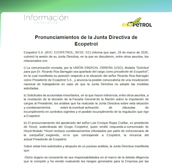 Ecopetrol aseguró que no ha