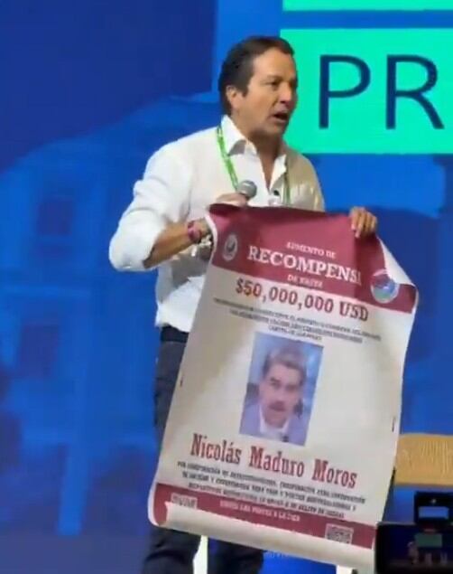 David Luna utiliza símbolos visuales para alertar sobre la penetración del narcotráfico y la complicidad del régimen de Maduro en Colombia - crédito @360RadioCo/X