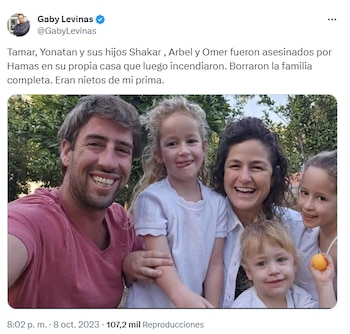 El tuit que compartió Levinas