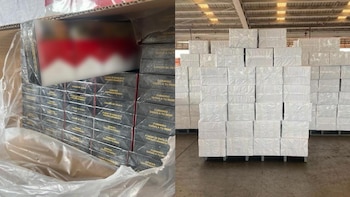 Decomisan más de medio millón de cajetillas de cigarros ocultas como "lámparas" en Michoacán