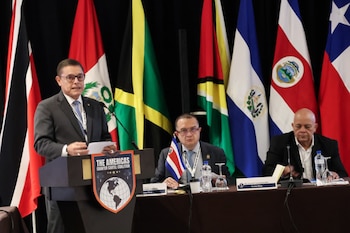 El ministro de Seguridad Pública, Frank Abrego, afirmó durante la clausura que garantizar la seguridad del Canal significa proteger la economía mundial. Cortesía