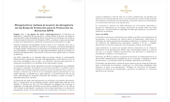 El Ministerio de Agricultura advirtió sobre las consecuencias de derogar las Appa - crédito @MinAgricultura/X