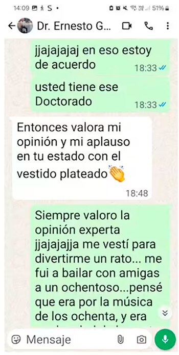 "Valora mi opinión", le decía