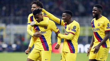 Ansu Fati celebrando su gol