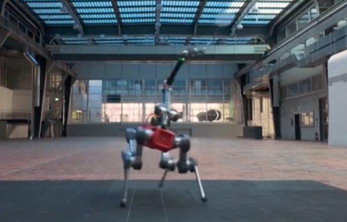 Robot ANYmal-D está equipado con una cámara estéreo y un brazo dinámico. (Crédito: REUTERS)