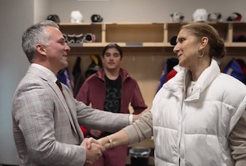 Celine Dion y el entrenador
