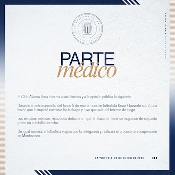 Parte médico de Kevin Quevedo