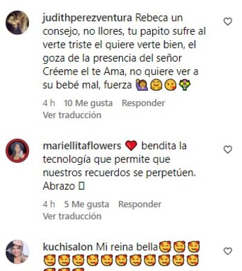 Usuarios envían mensajes a Rebeca