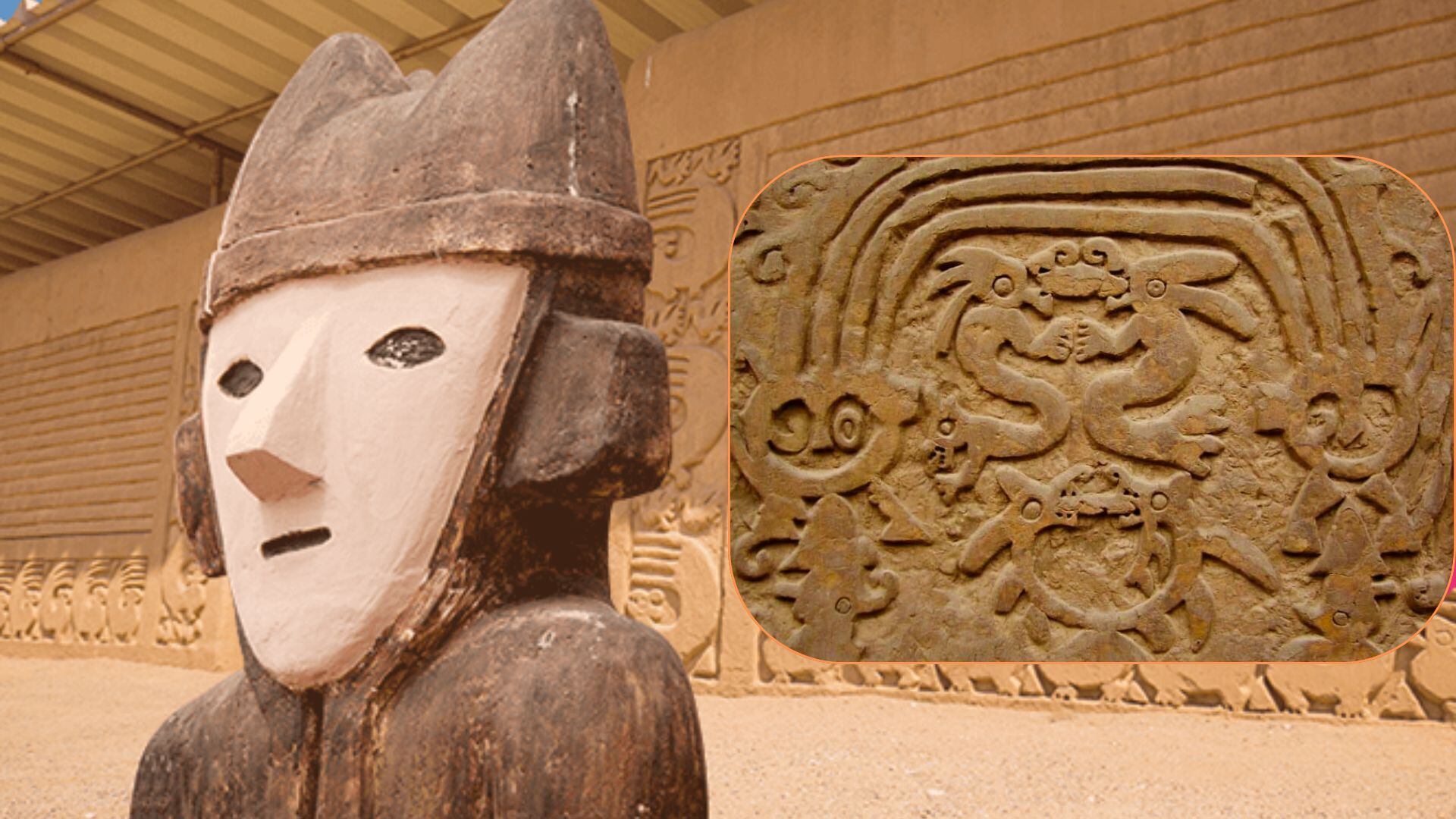 La ciudadela de Chan Chan fue la capital del Reino Chimú, destacada por su compleja organización social y política. Sus templos y palacios de adobe son testimonio de una civilización que dominó la costa peruana antes de la llegada de los incas.Composición Infobae Perú | Turismo Perú