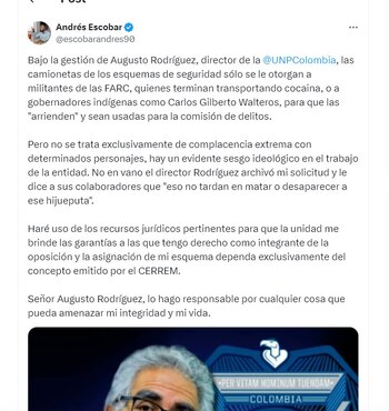 Andrés Escobar habla de firmante