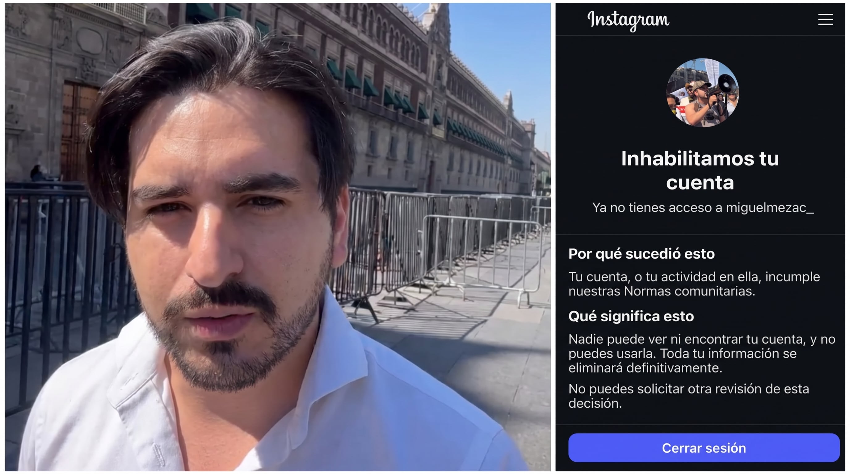 Meza calculó en 200 mil pesos una operación para derribar una cuenta como la suya. (Crédito: X | @Miguel Meza)