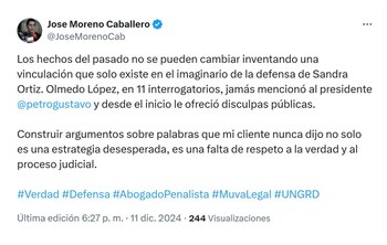 José Luis Moreno rechazó declaraciones de Sandra Ortiz